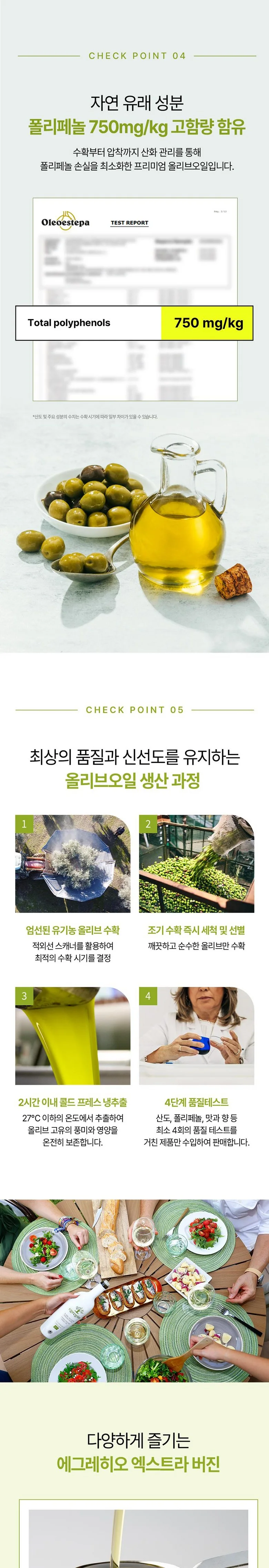 폴리페놀 분석 수치와 수확·추출 과정